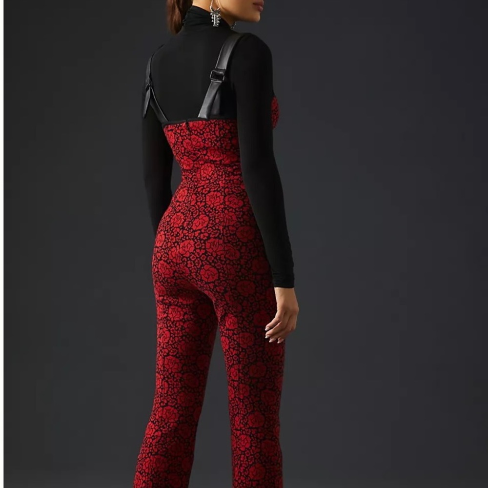 ANTHROPOLOGIE MAEVE PRINTED SWEEETHEART JUMPSUIT RED SIZE 10 NWT - Picture 2 of 14